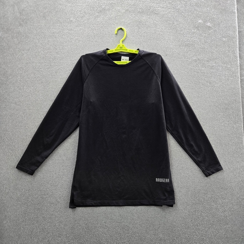 RAWGEAR Men Shirt M Black Logo Activewear Long Sleeve